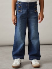 Reiss Blue Carmelle 13-14 yrs Straight-Leg Sailor Jeans - Image 3 of 5