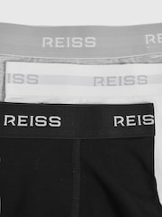 Reiss White/Grey/Black Heller 9-13 yrs Stretch-Cotton Logo-Waistband Boxers 3 Pack - Image 2 of 2
