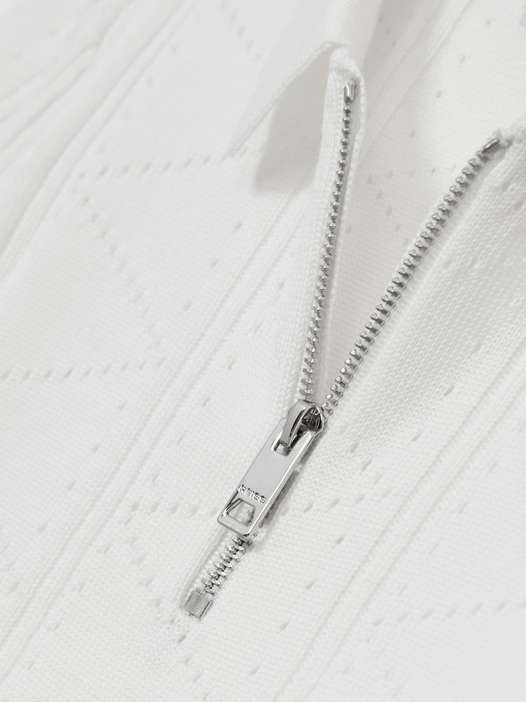 Reiss Spey Half-Zip Pointelle Polo Shirt - Imagen 4 de 4