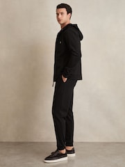 Reiss Black Malvern Interlock Zip-Through Hoodie - Image 3 of 6