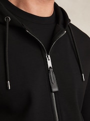 Reiss Black Malvern Interlock Zip-Through Hoodie - Image 4 of 6