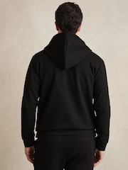 Reiss Black Malvern Interlock Zip-Through Hoodie - Image 5 of 6