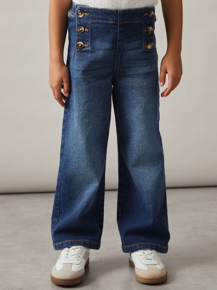 Reiss Blue Carmelle Straight-Leg Sailor Jeans - Image 1 of 5