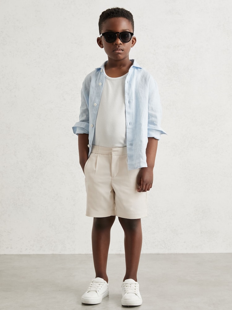 Reiss Off White Sussex Relaxed Drawstring Shorts - Image 1 of 4
