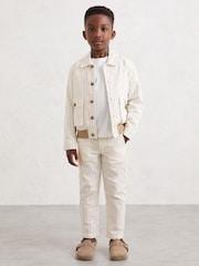 Reiss Easton Cotton Pinstripe Harrington Jacket - Imagen 3 de 4