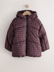 Rdeča/črna - Shower Resistant Check Padded Coat (3-16yrs) - Slika 1 iz 6