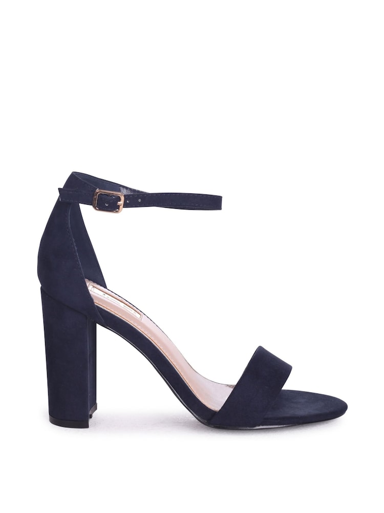 Linzi Blue Nelly Faux Suede Barely There Block Heeled Sandals - Image 2 of 4