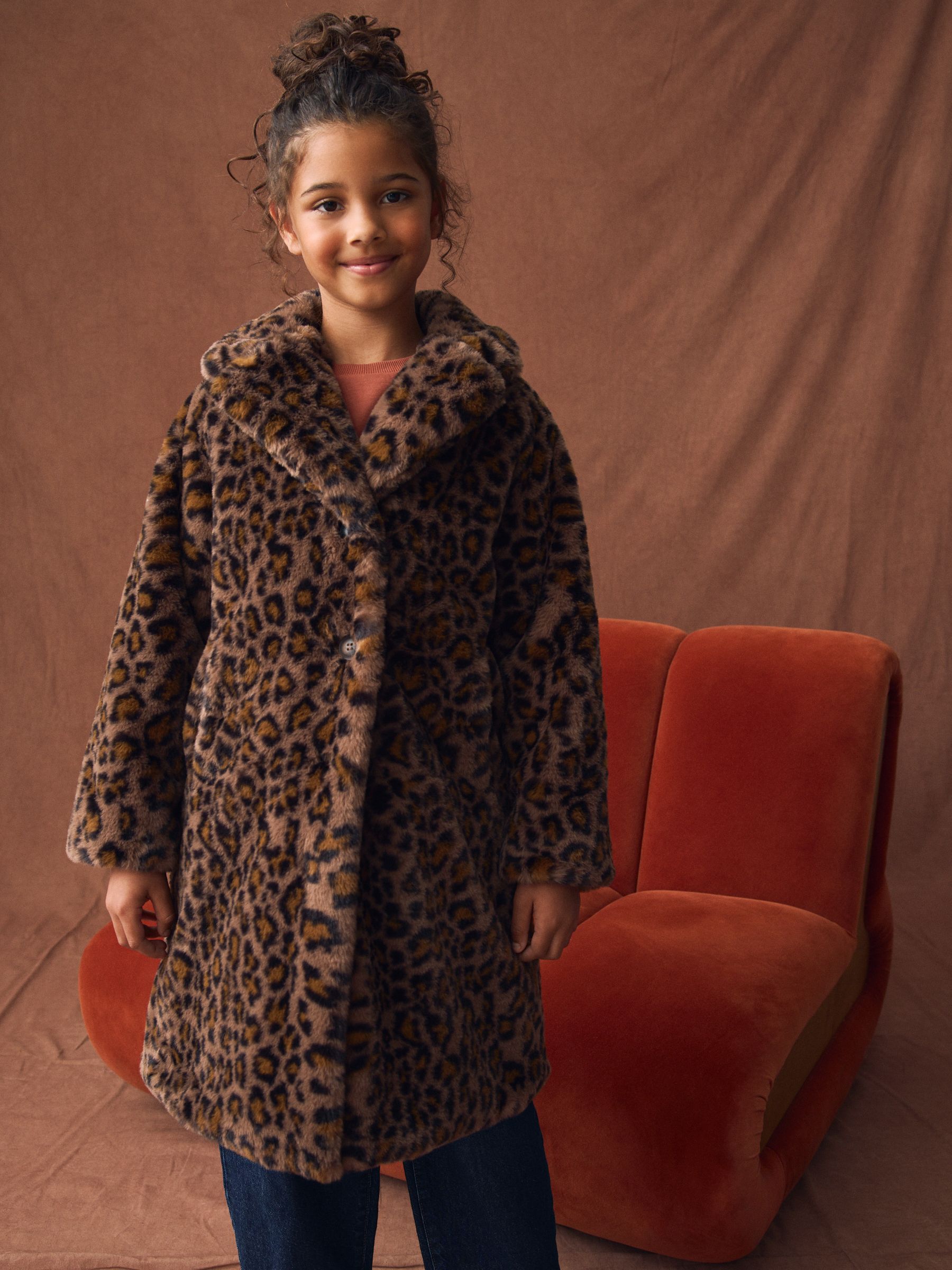 Buy Animal Print Faux Fur Longer Length Coat (3-16yrs) from Next USA