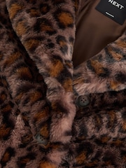 Brown Faux Fur Longer Length Coat (3-16yrs) - Image 5 of 6