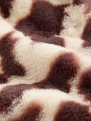 Brown/Cream Faux Fur Longer Length Coat (3-16yrs) - Image 4 of 6