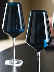 Set of 4 Navy Belgravia Crystal Set of 4 Red Wine Glasses - Image 2 of 3