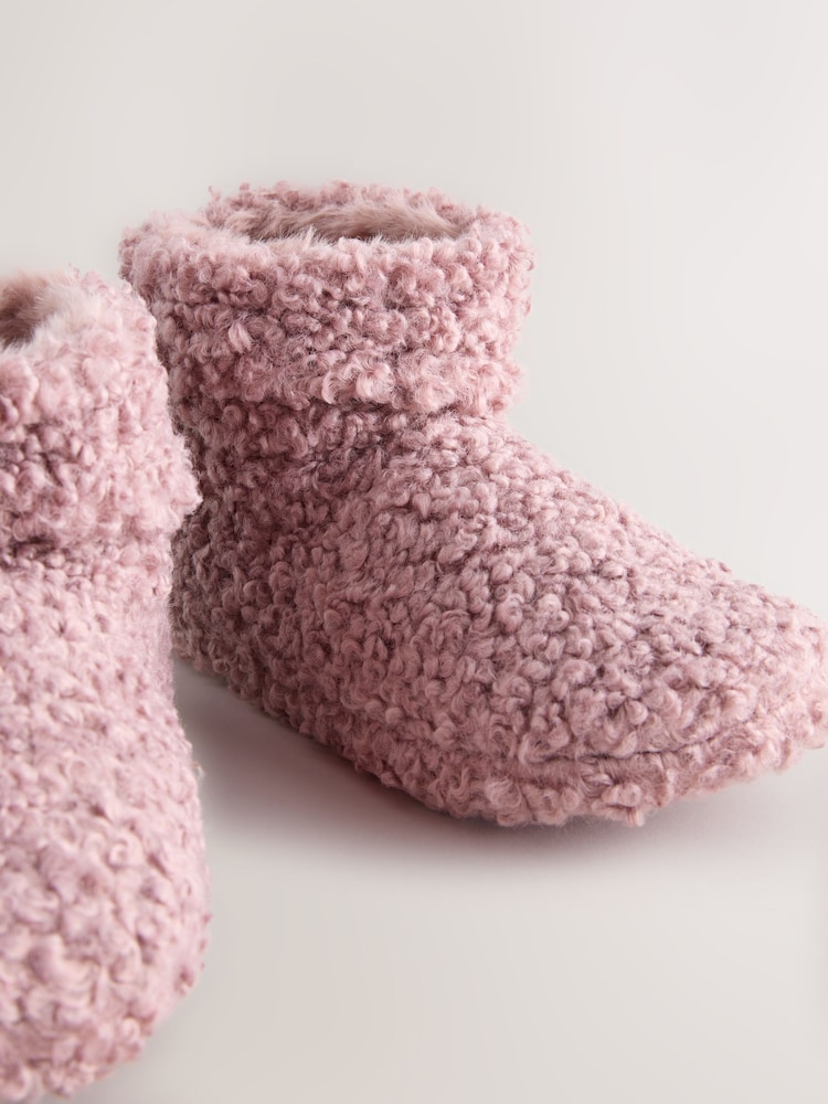 Buy Pink Borg Slipper Boots from the Next UK online shop