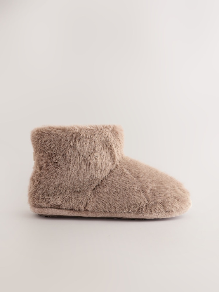 Mink Brown - Chinelo de bota de pele sintética - Imagem 1 de 6