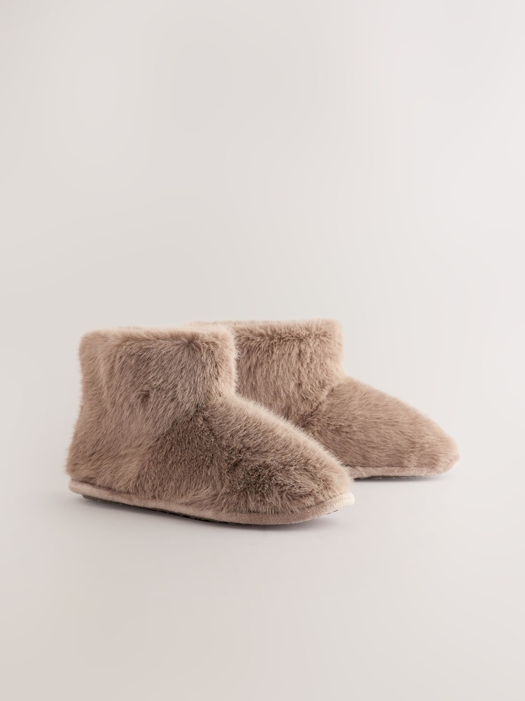 Mink Brown - Chinelo de bota de pele sintética - Imagem 2 de 6