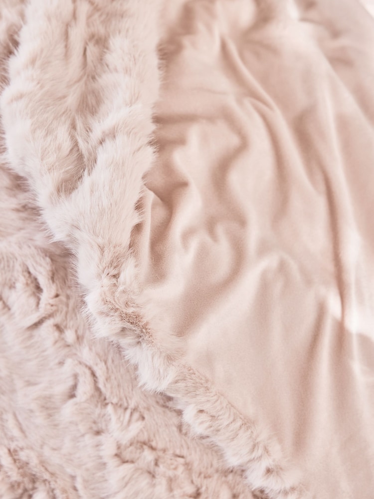 Shabby Chic by Rachel Ashwell® Pink Textured Faux Fur Throw - Image 3 of 3 Shabby Chic by Rachel Ashwell® Pink Textured Faux Fur Throw - Image 3 of 3