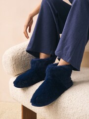 Marinha - Chinelo de bota de pele sintética - Imagem 2 de 8