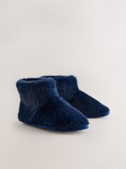 Marinha - Chinelo de bota de pele sintética - Imagem 5 de 8