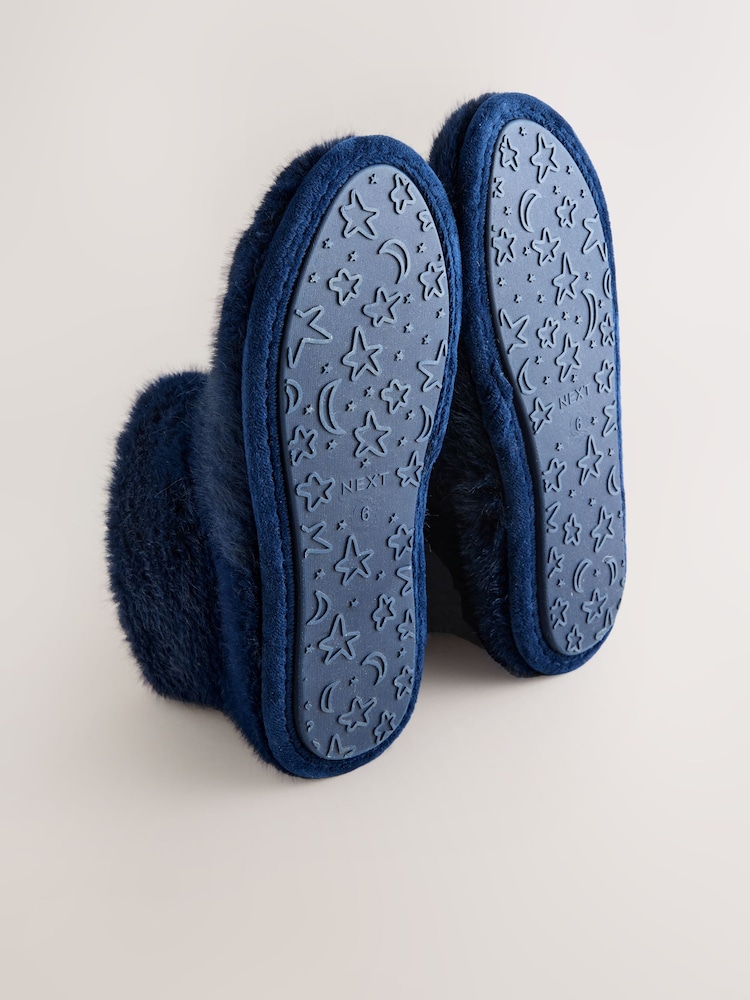 Marinha - Chinelo de bota de pele sintética - Imagem 8 de 8