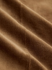 Tan Brown Straight Fit Smart Cotton Rich Cord Trousers - Image 9 of 9