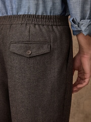 Brown Regular Fit Smart Elasticated Back Textured Trousers With Wool - Image 7 of 12