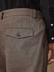 Braun - Regular Fit Smart Brushed Cotton Textured Trousers - Bild 7 von 13