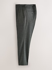 Charcoal Grey Texture Slim Fit Smart Trousers With Internal Side Elastic Waistband - Image 6 of 9