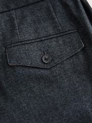 أزرق كحلي مزركش - بنطلون بتلبيس قياسي أنيق من القطن المصقول من N. Premium - صورة 10 من 10