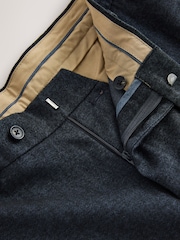 أزرق كحلي مزركش - بنطلون بتلبيس قياسي أنيق من القطن المصقول من N. Premium - صورة 8 من 10