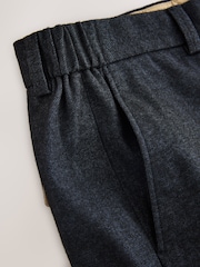 أزرق كحلي مزركش - بنطلون بتلبيس قياسي أنيق من القطن المصقول من N. Premium - صورة 9 من 10