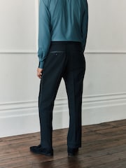Black Regular Fit Signature Marzotto Wool Tuxedo Trousers With Side Tape Detail - Image 2 of 11