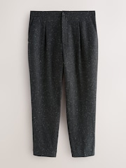 Charcoal Grey Straight Fit Smart Textured Herringbone Trousers With Wool - Image 6 of 9