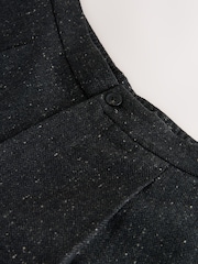 Charcoal Grey Straight Fit Smart Textured Herringbone Trousers With Wool - Image 7 of 9