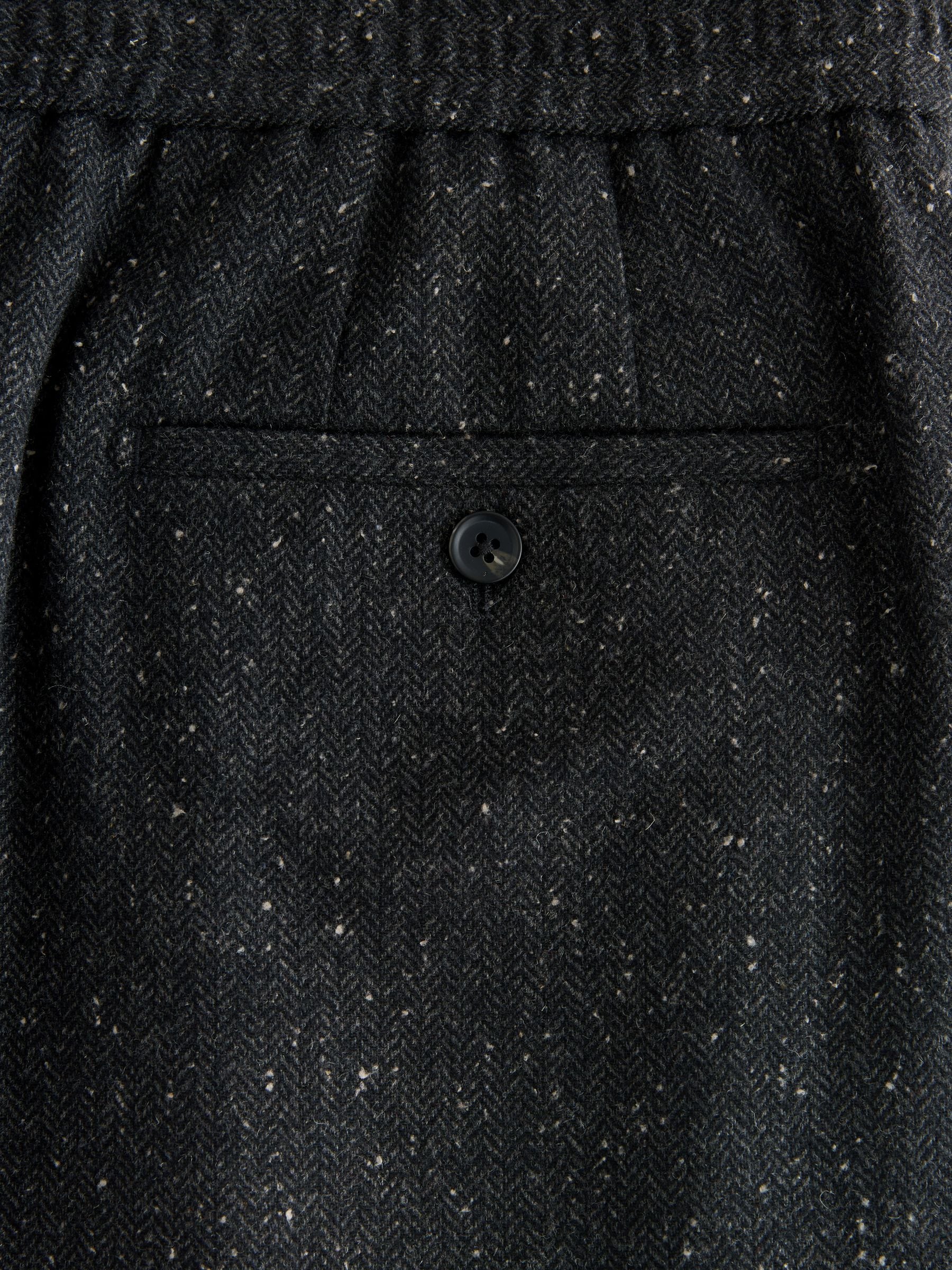 Buy Charcoal Grey Straight Fit Smart Textured Herringbone Trousers
