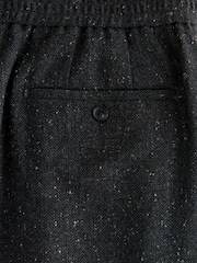 Charcoal Grey Straight Fit Smart Textured Herringbone Trousers With Wool - Image 8 of 9