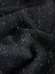 Charcoal Grey Straight Fit Smart Textured Herringbone Trousers With Wool - Image 9 of 9
