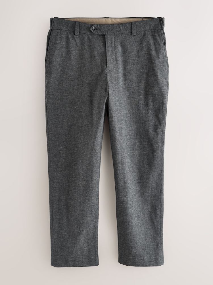 Anthrazitgrau - Regular Fit Smart Brushed Cotton Textured Trousers - Bild 1 von 5