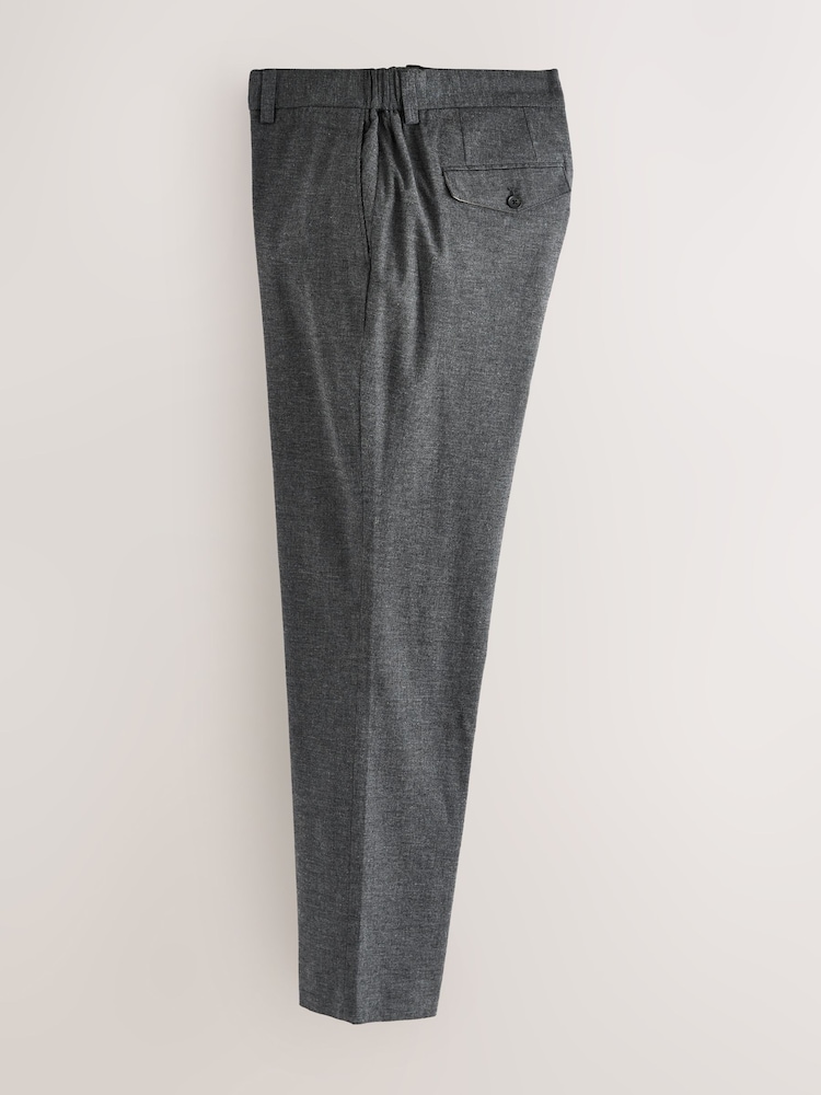 Anthrazitgrau - Regular Fit Smart Brushed Cotton Textured Trousers - Bild 2 von 5