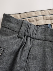 Anthrazitgrau - Regular Fit Smart Brushed Cotton Textured Trousers - Bild 5 von 5