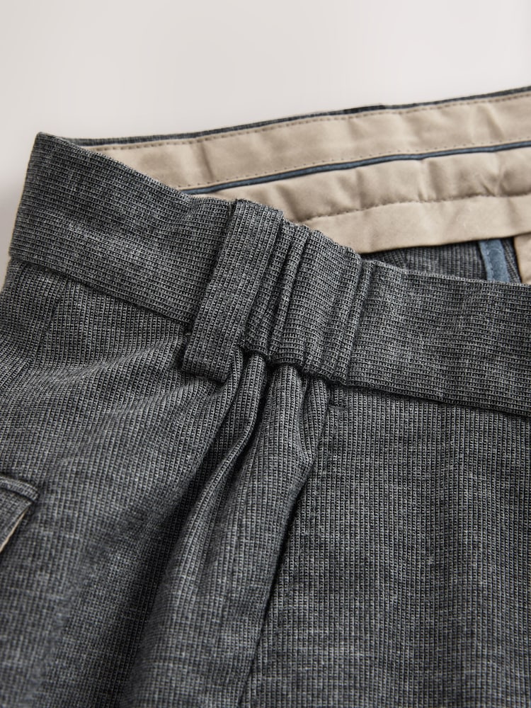 Anthrazitgrau - Regular Fit Smart Brushed Cotton Textured Trousers - Bild 5 von 5