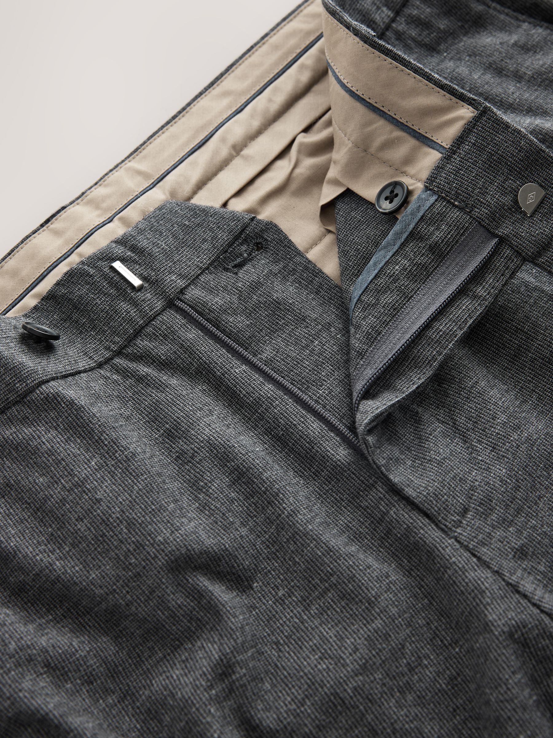 Buy Charcoal Grey Regular Fit Smart Brushed Cotton Textured