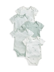 Mamas & Papas – Kurzarm-Bodys in Blau aus 100 % Baumwolle mit Wal-Motiv im 5er-Pack - Bild 1 von 2