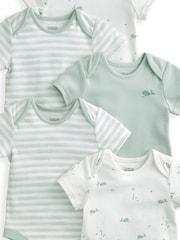 Mamas & Papas – Kurzarm-Bodys in Blau aus 100 % Baumwolle mit Wal-Motiv im 5er-Pack - Bild 2 von 2