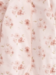 Mamas & Papas Pink Cotton Floral Print Sleepsuit - Image 8 of 8