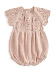 Mamas & Papas Pink Knit Romper - Image 2 of 3