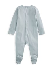 Mamas & Papas Blue 100% Cotton My First Eid Sleepsuit - Image 3 of 3