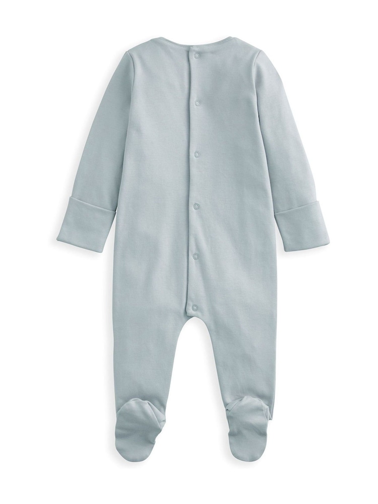 Mamas & Papas Blue 100% Cotton My First Eid Sleepsuit - Image 3 of 3