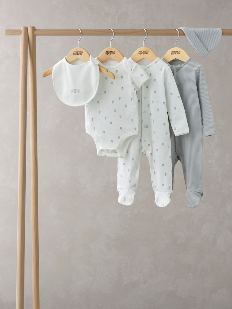 Mamas & Papas Blue Hot Air Balloon 5 Piece Outfit Set - Image 1 of 7