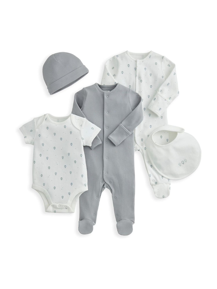 Mamas & Papas Blue Hot Air Balloon 5 Piece Outfit Set - Image 2 of 7