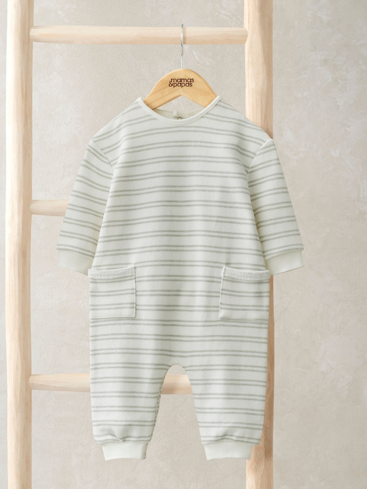 Mamas & Papas Blue Stripe Romper - Image 1 of 3