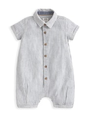 Mamas & Papas Blue Pinstripe Romper - Image 2 of 3
